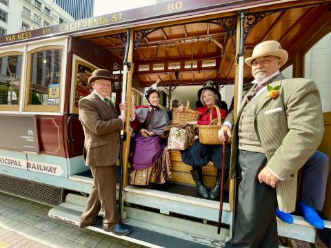 festival de rue avec cable car